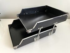 Vintage VTG In Out Tray Black 2 Tier File Paper Office Desk Organizer picture