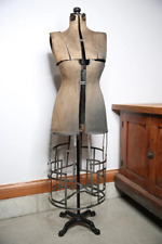 Vintage Antique Dress Form Mannequin Collapsible Cast Iron Base Grand Rapids MI picture