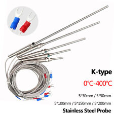 30mm-200mm Temperature Sensor K-type Thermocouple Thermometer Probe Cable +400℃ picture
