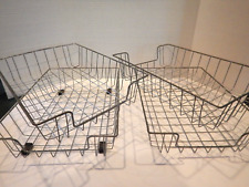 Vintage Industrial Metal Wire In-Out Letter Size Desk Tray Baskets LOT OF 4 picture