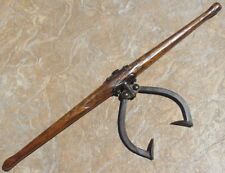 Vtg Antique Timber Carrier Log Tong Hook Claw Hook Huge Cast Iron Wood Channon picture
