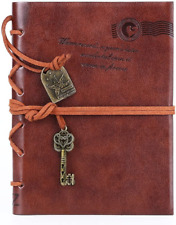 Leather Writing Journal Notebook, Classic Key Bound Retro Vintage Notebook Diary picture