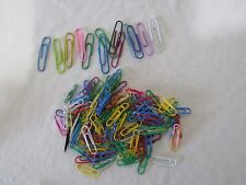 Vintage Assorted Colors Vinyl Coated Paperclips - 146 regular & 13 larger picture