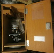 vintage Millipore 4 Objectives Microscope Japan WFIOX in wooden case picture