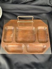 Mid Century  Swank brand solid wood Desk Organizer, Tray Caddy, Vintage picture