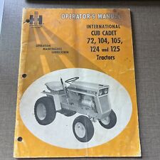Vintage International Harvester Cub Cadet 72, 104, 105, 124, 125 Tractor  Manual picture