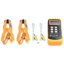 Dual Channel K Type Digital Thermocouple Thermometer 6802 II Pipe Clamp Kit picture