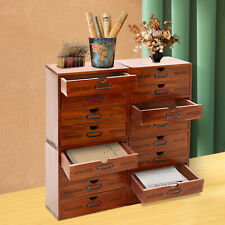 Vintage Large Wooden Jewelry Box Women Gift Storage Case Organizer Stand Brown picture