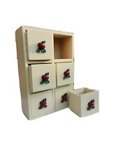 Vintage Red Apple Six Drawer Storage Organizer File Cabinet  picture