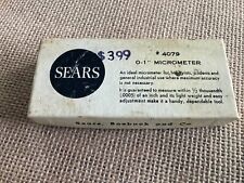 Vintage 0-1 Micrometer By Sears #4079  Original Box picture