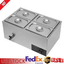 New Electric Food Warmers 4-Pan Buffet Server with Lid and Tap 110V Stainless- picture