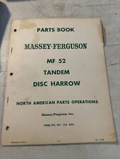 Vintage 1968  Massey Ferguson Mf 52 Tandem Disc Harrow  Parts Book picture