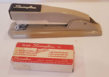 Swingline Art Deco Vintage Stapler No. 27 Tan Made in USA with Vintage Staples picture