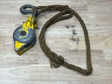 Vintage Western Power Products 303 Aluminum Snatch Block Pulley Hook & Rope picture