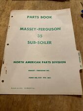 Vintage 1958  Massey Ferguson 35 Sub Soiler Parts Book picture