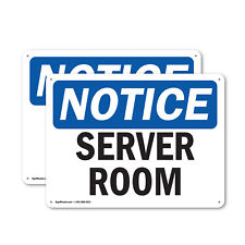 (2 Pack) Server Room OSHA Notice Sign Decal Metal Plastic picture