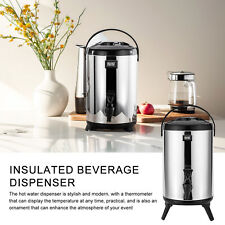 Insulated Hot And Cold Beverage Dispenser Server 10L Stainless Steel w/thermomer picture