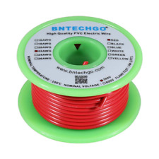 BNTECHGO 22 Gauge PVC 1007 Solid Electric Wire Red 25 Ft 22 AWG 1007 Hook up Tin picture