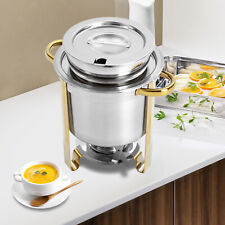 Stainless Steel Round Soup Warmer Chafer Chafing Dish Food Server Pot with Lid picture