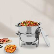 Round Chafing Dish W/Lid 14.2QT Buffet Server Chafer Food Warmer Stainless Steel picture
