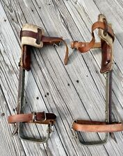 Very Vintage Tree Pole Lineman Climbing Spikes Gaffs Replaceable Spikes. picture