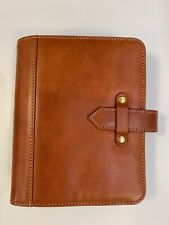 Compact Franklin Covey Vintage Aurora Leather Binder | Cognac | 1.25'' Rings picture