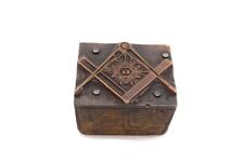 Vintage Letterpress Printers Block Freemason Masonic Symbol picture