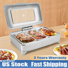 3 Tray Rectangular Buffet Server Warming Tray Food Warmer Adjustable Temperature picture