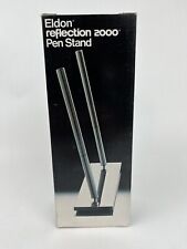 Vintage 1970s Eldon Reflection 2000 Chrome Pen Holder 2 Pens (New Old Stock) picture