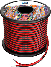 22 Awg Silicone Electrical Wire 2 Conductor Parallel Wire Line 200Ft [Black 100F picture