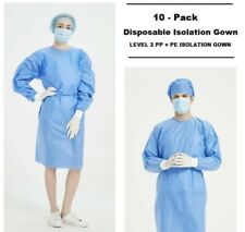 50 Medical Disposable Isolation Gown, Level 2 PP + PE Universal Size *New In Pkg picture