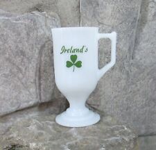 Vintage Irelands Restaurant Ware White Glass Pedestal Cup picture