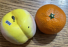 2 Vintage Ceramic Faux Fruit Peach Orange Japan picture