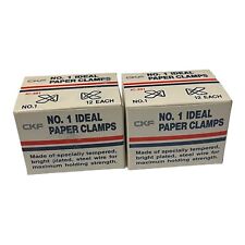 Vintage Lot of 2 Boxes No. 1 Ideal Paper Clamps CFK Size 1 Butterfly Style RARE picture