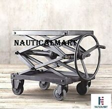 NauticalMart Vintage Industrial Scissor Lift Table Iron picture