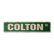 COLTON Vintage Street Sign Childrens Name Room Metal Sign picture