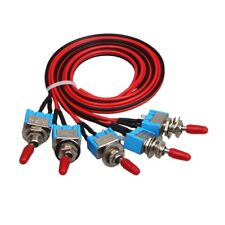 5x SPST Toggle Flip Switch Pre-Wired On/Off Metal Boat/Car/Truck Bolt-On 12V DC picture
