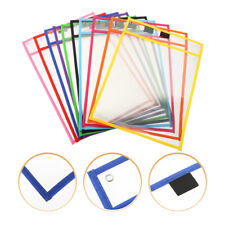  10 Pcs Rewritable Files Supply Daily Use Dry Erase Pocket Plastic Sleeve picture