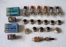 Vintage Dashboard Panel Board Pilot Hotrod Rat-Rod Indicator Lights & Switches picture