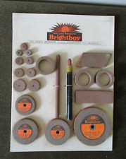 Vintage Grinding Wheel Display Card of NOS Brightboy Abrasives Assorted Sizes picture