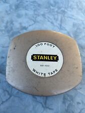 Stanley 62-100 100 Foot White Measuring Tape Hand Wind USA MADE nice Vintage Tap picture