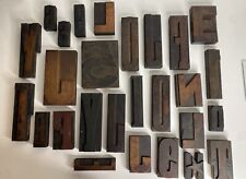Vintage Letterpress 25+ Mix Letters Wood Type Printers Block Collection Lot picture
