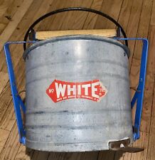 Vintage White Co. Mop Bucket Galvanized Steel Industrial picture