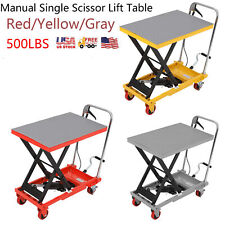 Hydraulic Lift Table Cart 500 Lbs Manual Single Scissor Lift Table 9