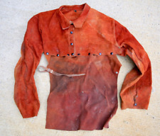 Vintage Cowhide Suede Welding Jacket Work Shirt Workwear Chore Coat mens XL picture