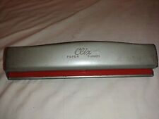 Vintage CLIX Paper 3 Hole Punch Metal Red & Silver Made USA Mid Century Modern  picture