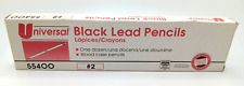 Vintage Universal Pencils #2 Black Lead Wood Case Pencils Qty: 10 New #55400 picture