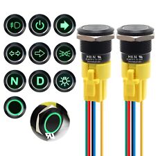 FILN 5Amp 2PCS 19mm (3/4'') Pushbutton Switch 12V 24V DC on-Off with Symbol L... picture