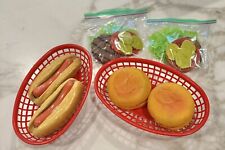 Vintage Halco Decorative Display Fake Plastic Rubber Fast Food Dog Burger Basket picture