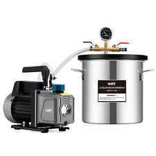 OMT 3 Gallon Vacuum Chamber & 3.5 cfm Vacuum Pump Kit w 5 ft Hose Degassing Kit picture